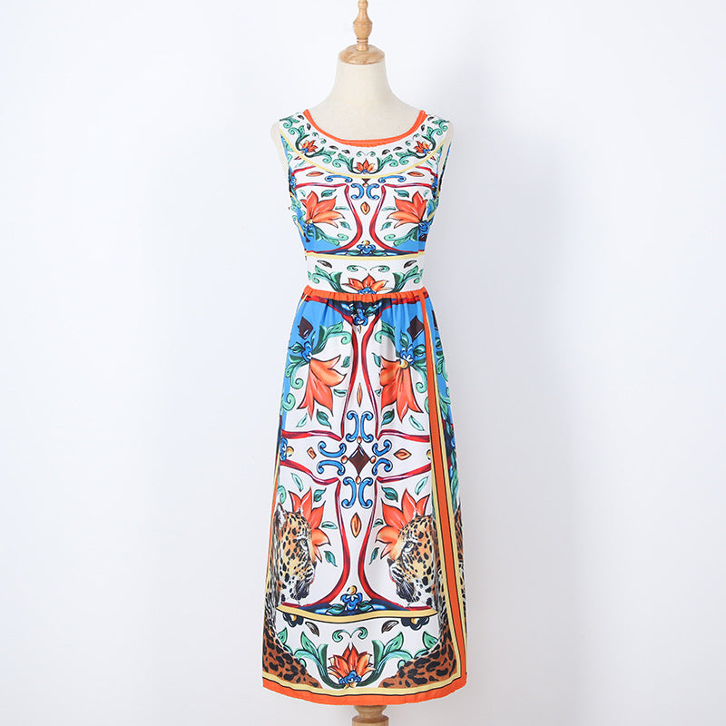 Sleeveless Midi Retro Print Dress variant CJNSSYLY04079-Printing-3XL|CJNSSYLY04079-Printing-S|CJNSSYLY04079-Printing-XL|CJNSSYLY04079-Printing-L|CJNSSYLY04079-Printing-XXL|CJNSSYLY04079-Printing-M
