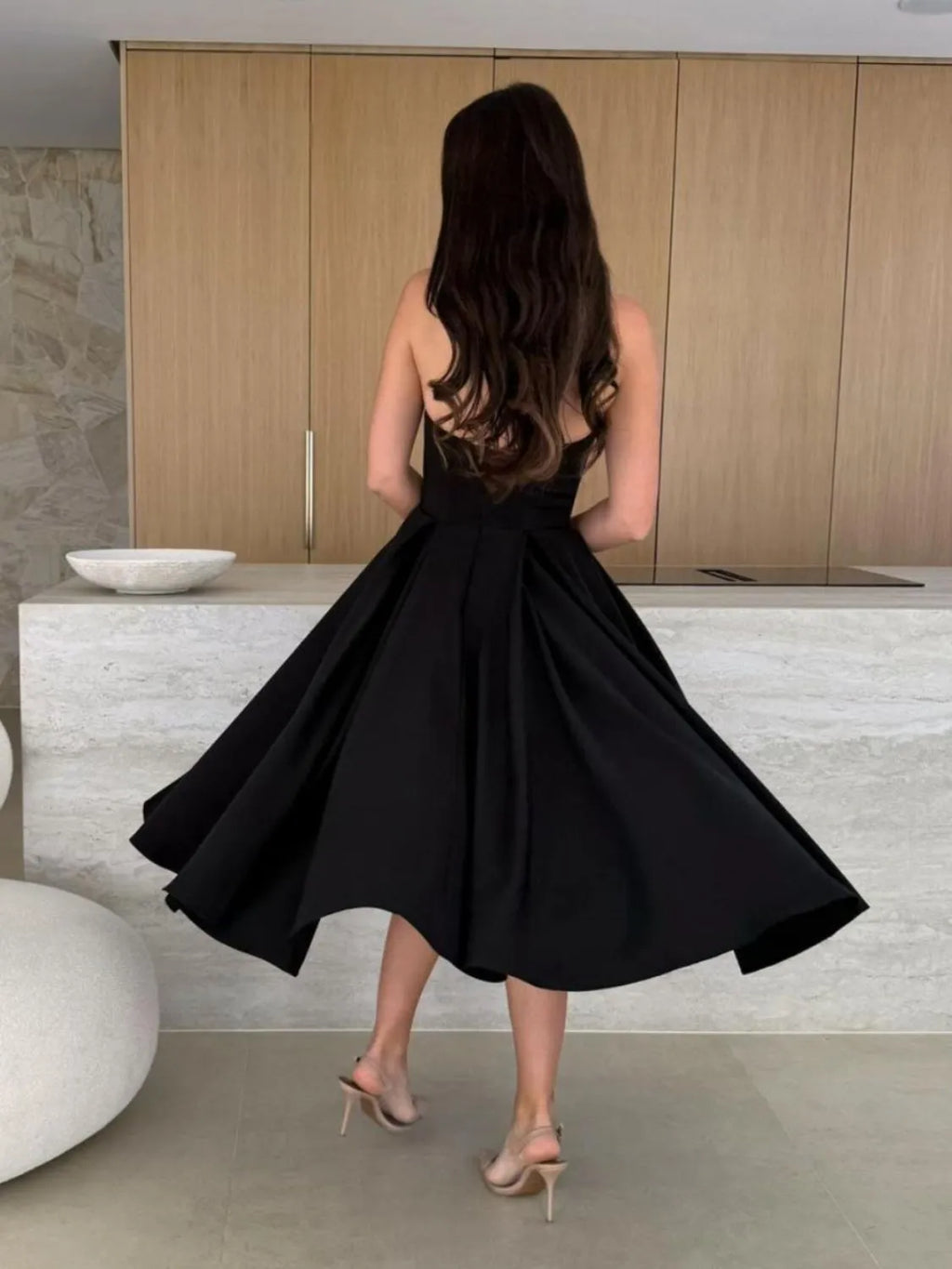 Solid Color Tube Midi Dress (9)