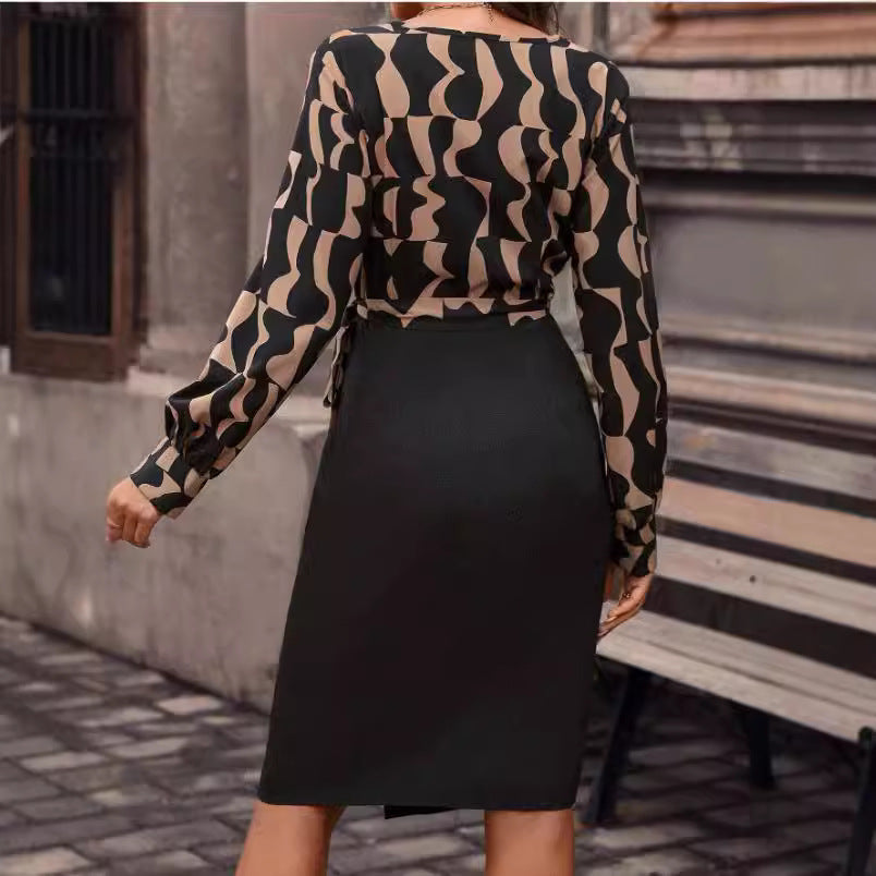 Flower Long Sleeve Dress Mid-length photo 4