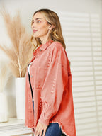 Distressed Raw Hem Denim Jacket (11)