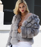 Faux Furry Slim Mink Jacket Short Faux Fur Fur Coat photo 7
