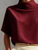 Mock Neck Short Sleeve T-shirt (12)