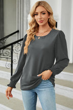 Round Neck Long Sleeve T-shirt (4)