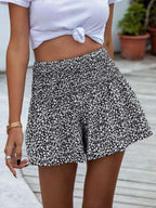 Floral Print Elastic Waist Shorts (6)