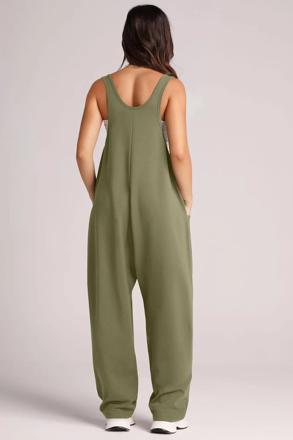 V-neck Wide Strap Overalls (5)