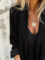 Full Size Button Down Denim Blazer Plus (8)