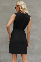 Tied Round Neck Sleeveless Sweater Dress (16)