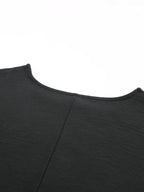 Round Neck Three-quarter Sleeve Blouse (6)