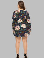 Full Size Floral Long Sleeve Mini Dress (7)
