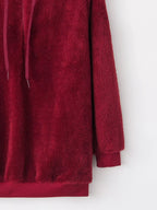 Full Size Half Zip Drawstring Fleece Hoodie Plus (9)