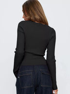 Ribbed Knit Button-down Cardigan (23)