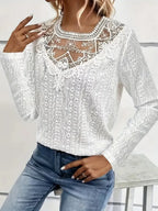 Lace Eyelet Long Sleeve Top (3)