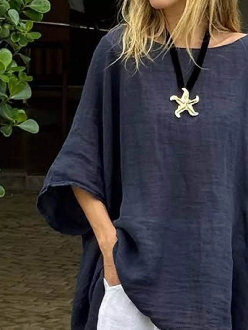 Full Size Loose Fit Asymmetrical Hem Top Plus (6)
