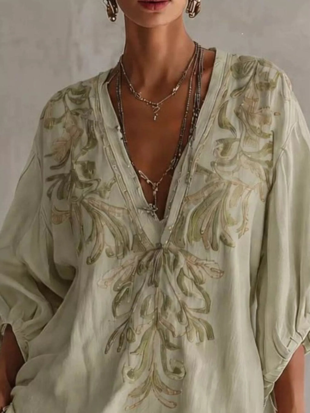 Full Size Embroidered V-neck Mini Dress Plus (2)
