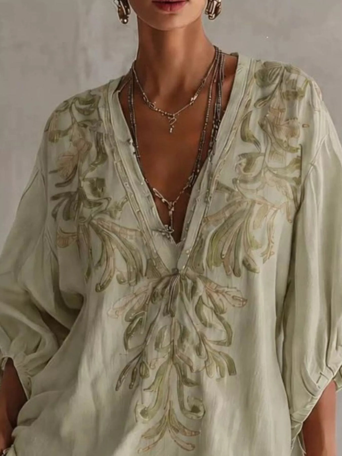 Full Size Embroidered V-neck Mini Dress Plus (2)