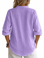 Collared Neck Long Sleeve Blouse (15)