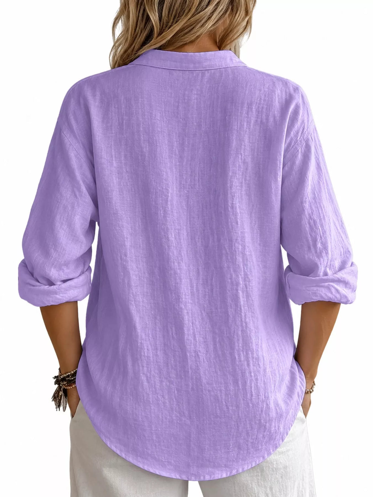 Collared Neck Long Sleeve Blouse (15)