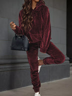 Velvet Long Sleeve Hoodie Pants Set (12)