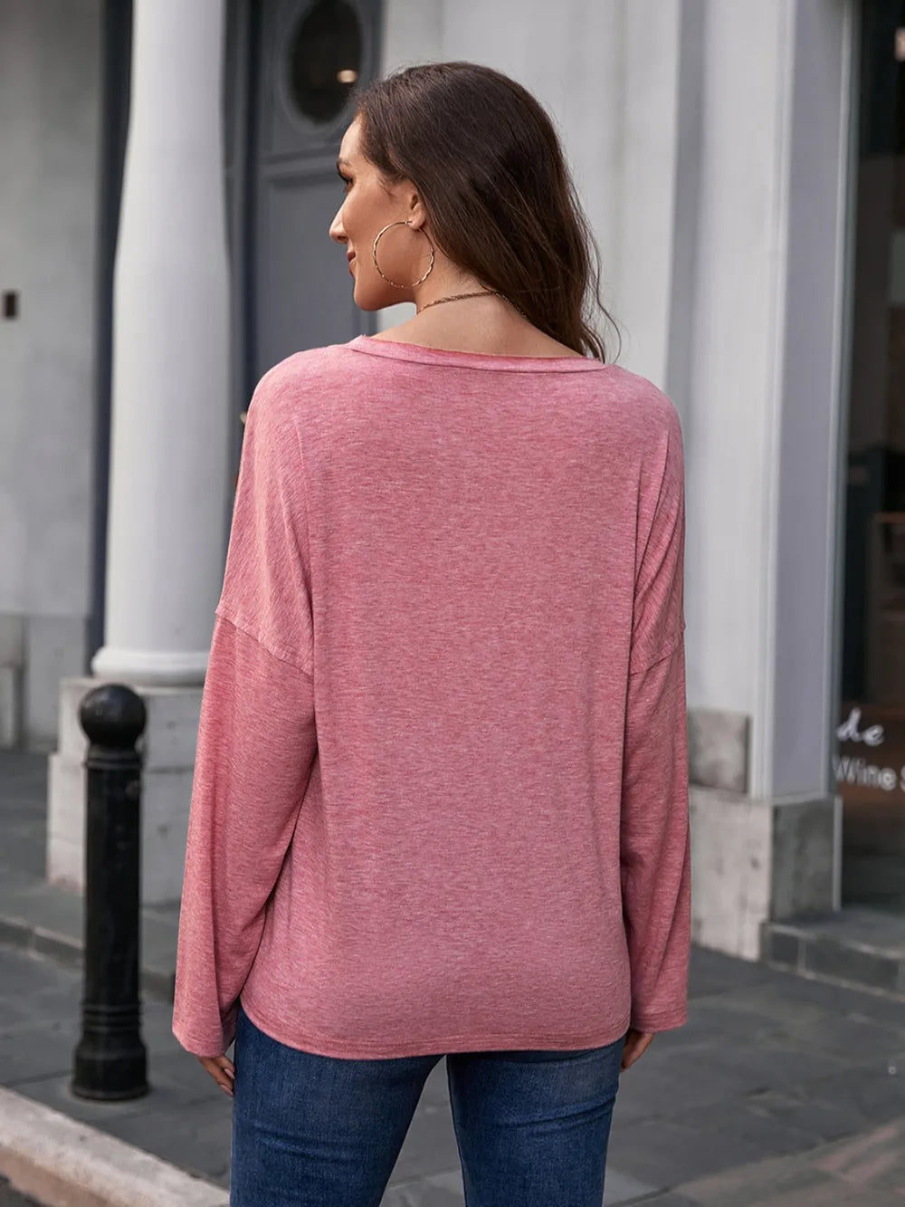 Butterfly Round Neck Dropped Shoulder Blouse (3)