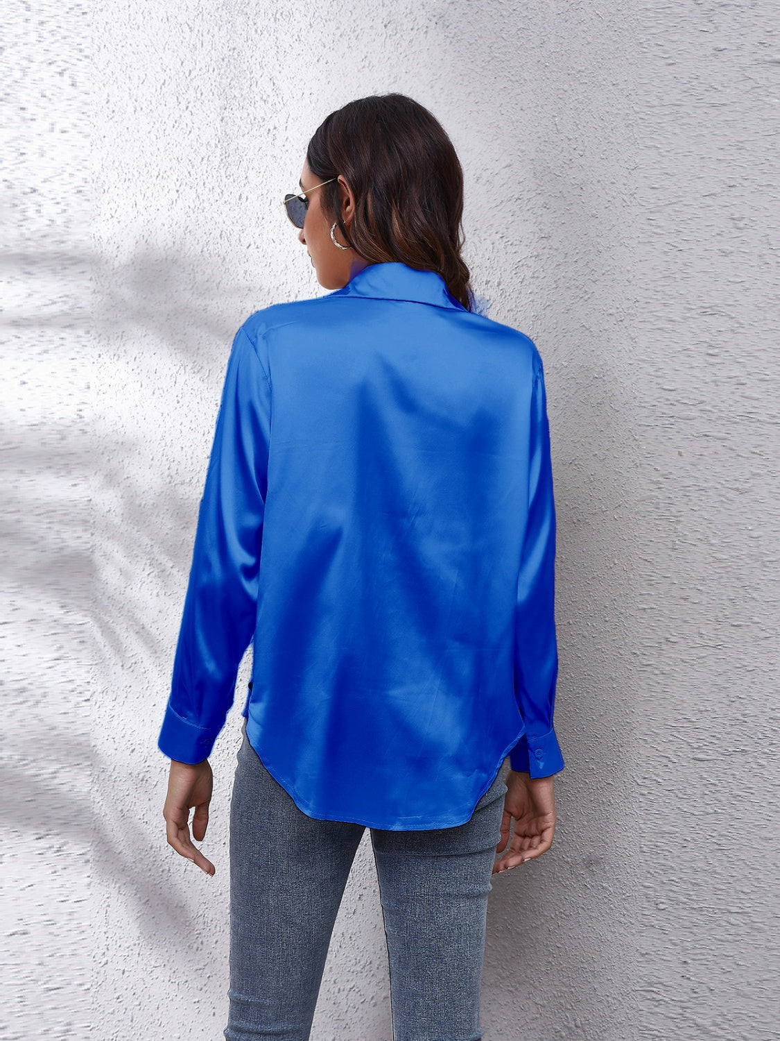 Collared Neck Buttoned Long Sleeve Shirt (18)