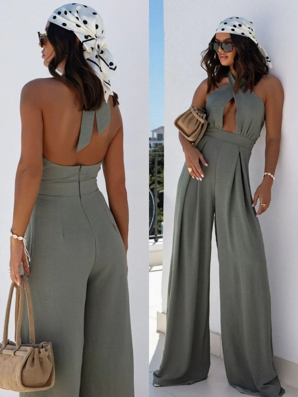 Wide Leg Cutout Halter Neck Jumpsuit (10)