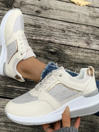 Lace-up Rhinestone Wedge Sneakers (6)