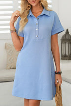 Button Front Short Sleeve Mini Dress (13)
