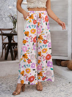 Drawstring Printed Wide Leg Pants (6)
