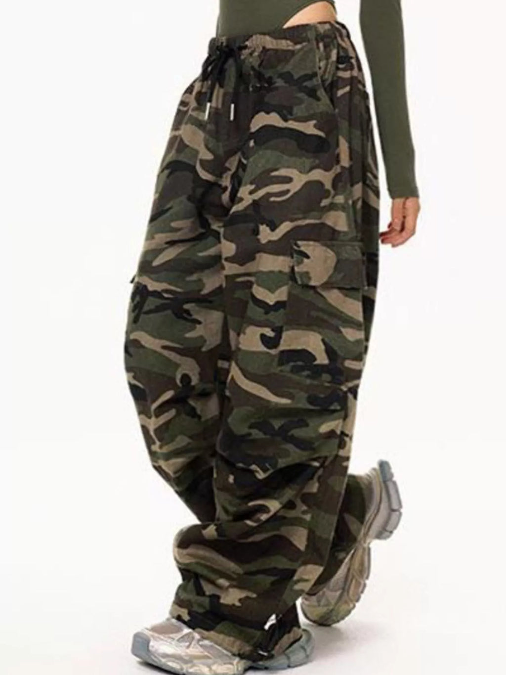 Camouflage Cargo Pants Drawstring Waist (3)
