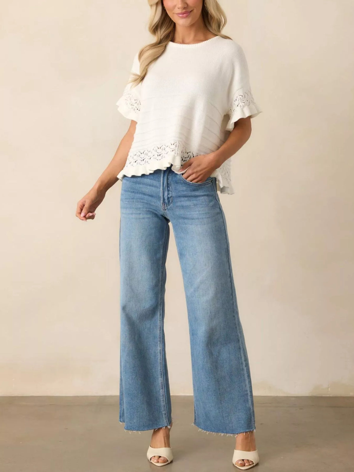 Lace Trimmed Knit Top (4)