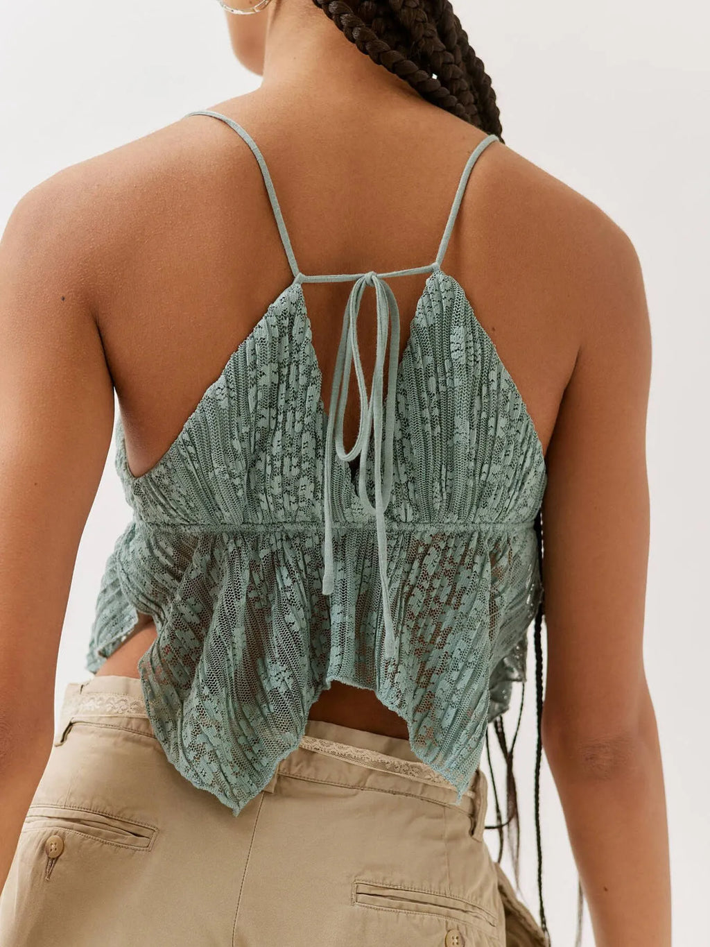 Lace Cropped Cami Flowy Hem (11)