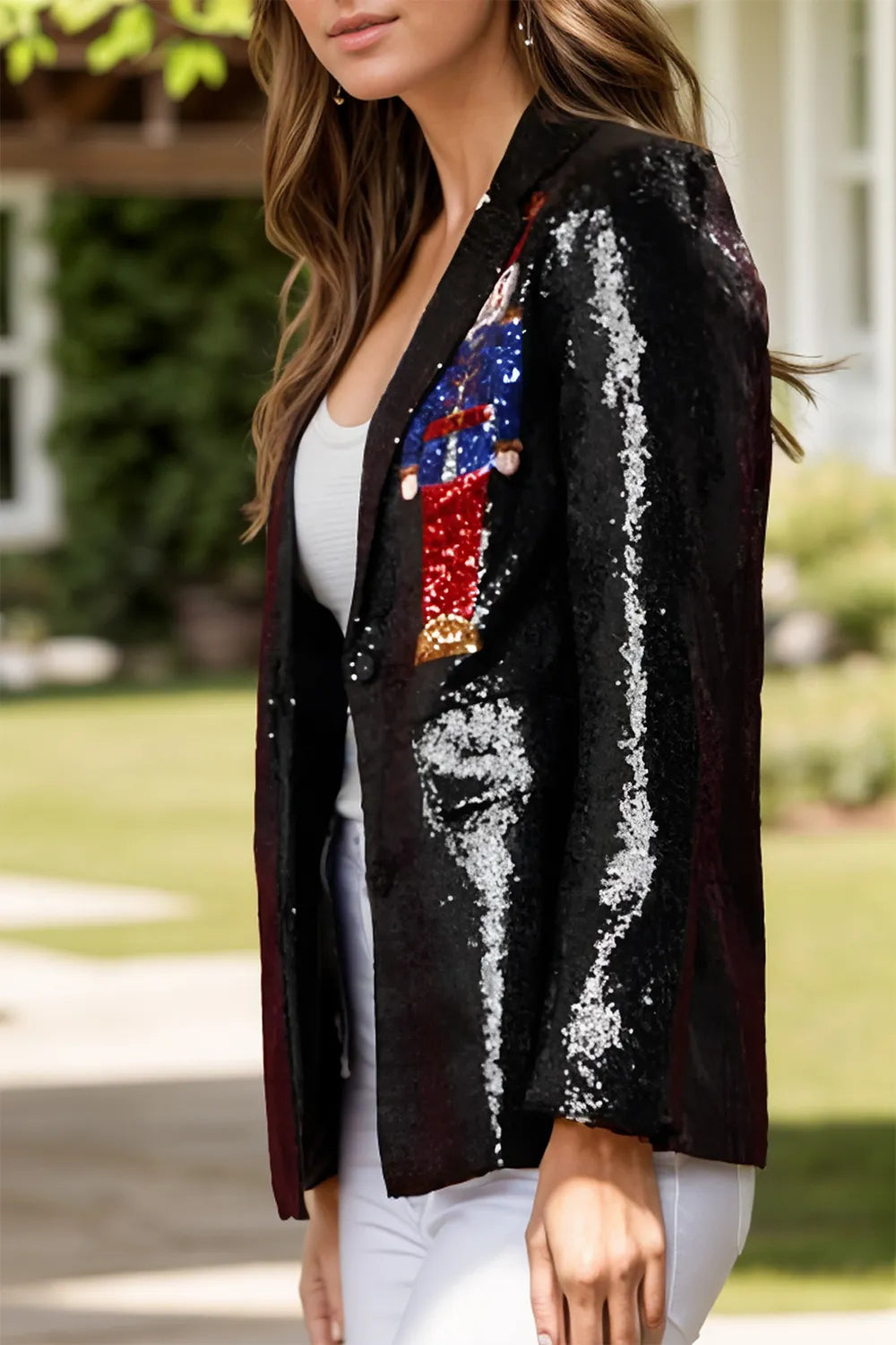 Sequin Nutcracker Long Sleeve Blazer (2)