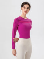 Round Neck Long Sleeve Active T-shirt (12)