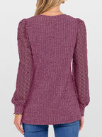 Lace Sleeve V-neck T-shirt (32)