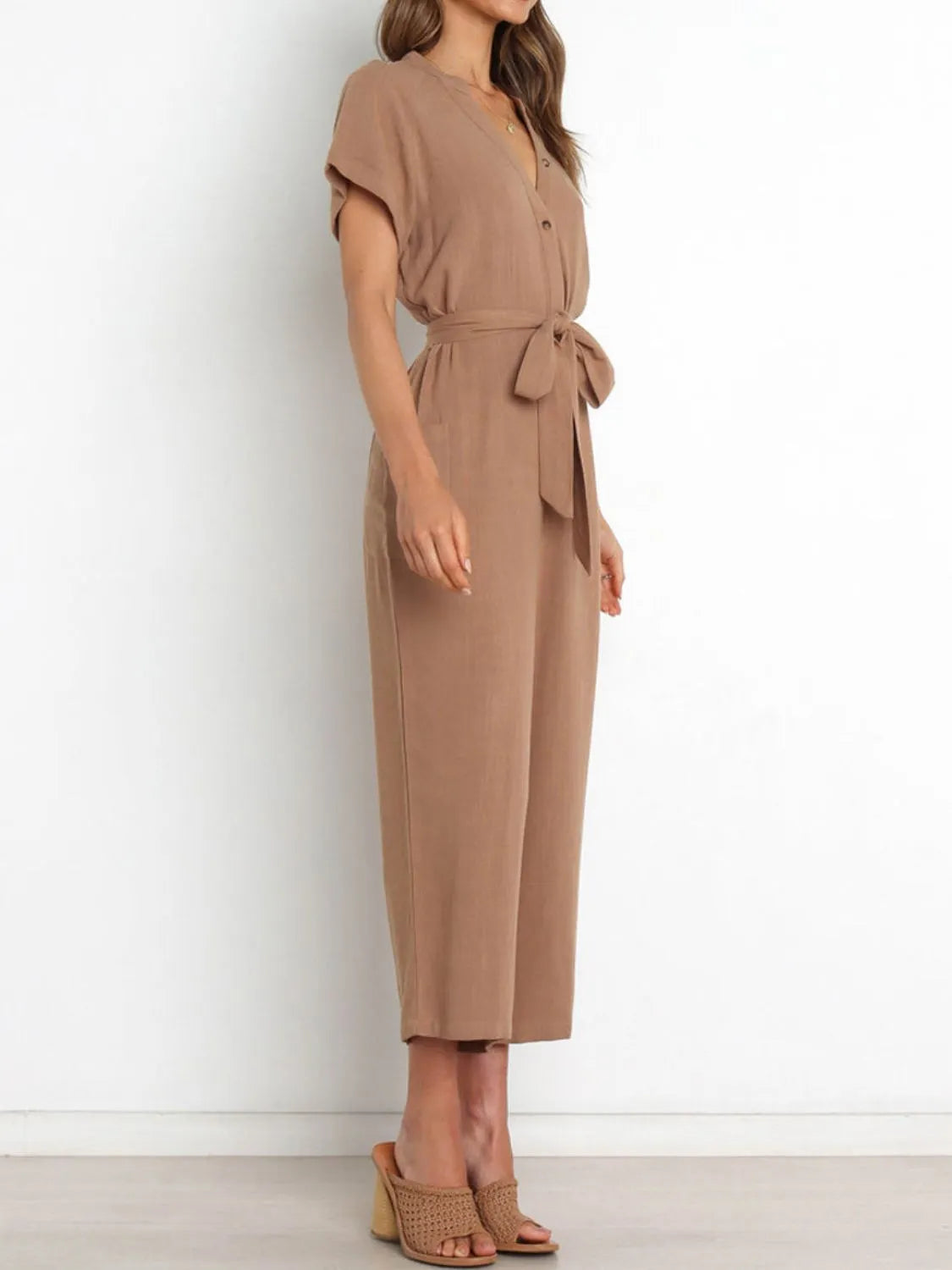 Notched Short Sleeve Tie Waist Jumpsuit (10)