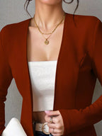 One Button Long Sleeve Blazer (30)