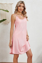 Eyelet Scoop Neck Double Strap Dress (7)