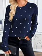 Polka Dot Crew Neck Sweater (11)
