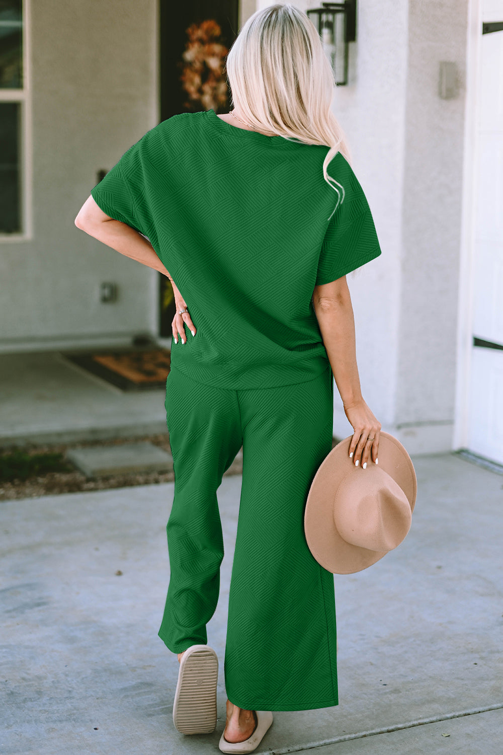 Short Sleeve Top Pants Set (23)