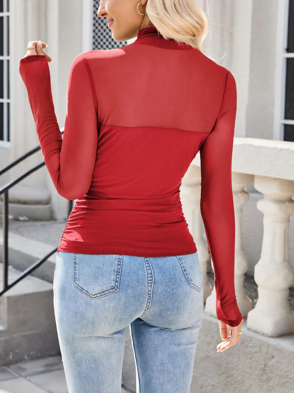 Mock Neck Long Sleeve Top (4)