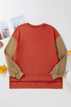 Contrast Round Neck Long Sleeve Sweatshirt (4)