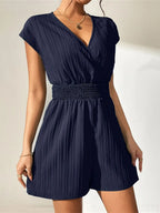 Tied Surplice Short Sleeve Romper (10)