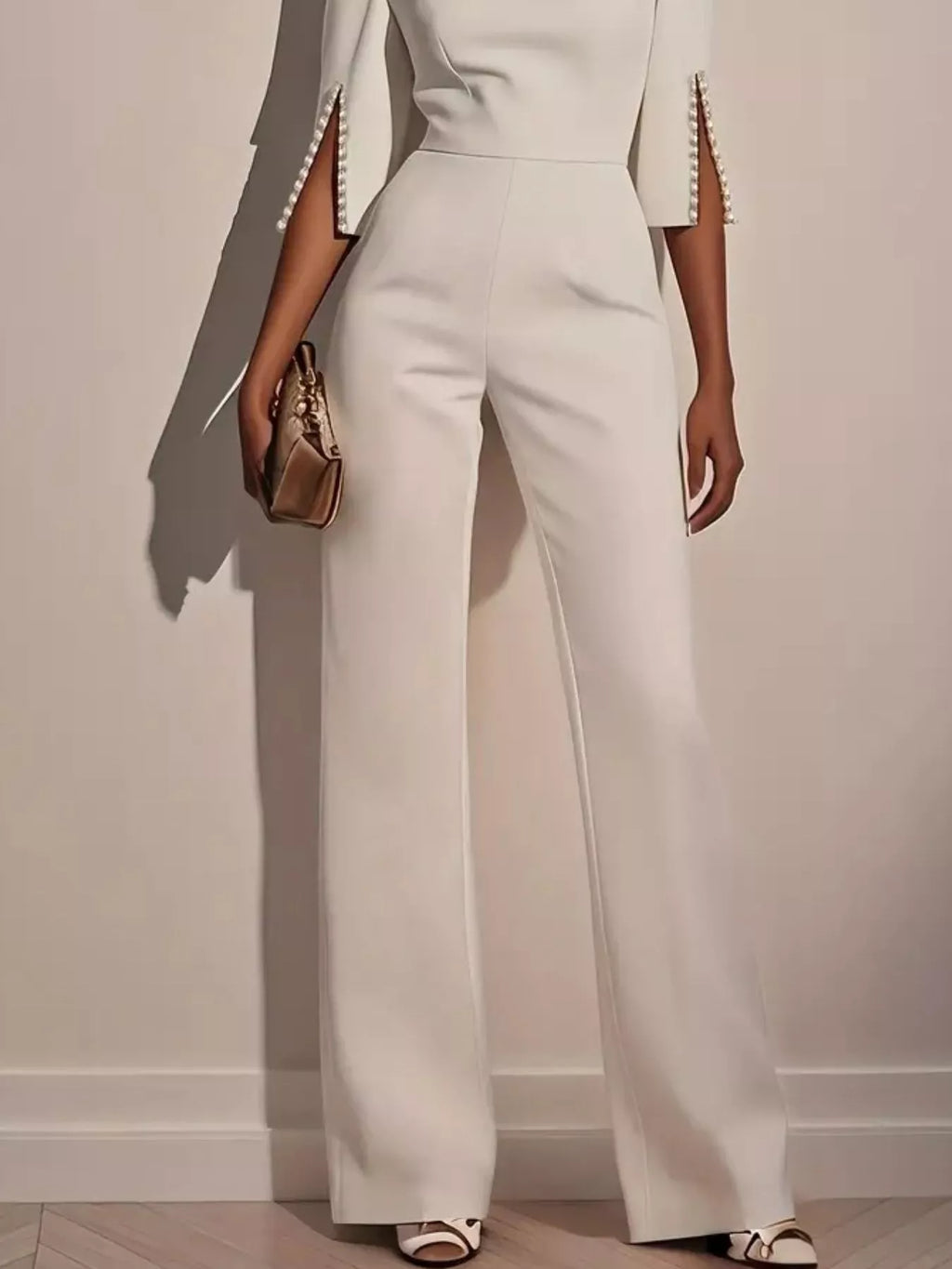 Wide-leg Jumpsuit Slit Sleeve (9)