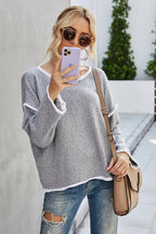 Round Neck Dropped Shoulder Sweater (6)