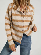 Striped Fuzzy Knit Cardigan (2)