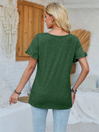 Frill Round Neck Petal Sleeve Blouse (21)