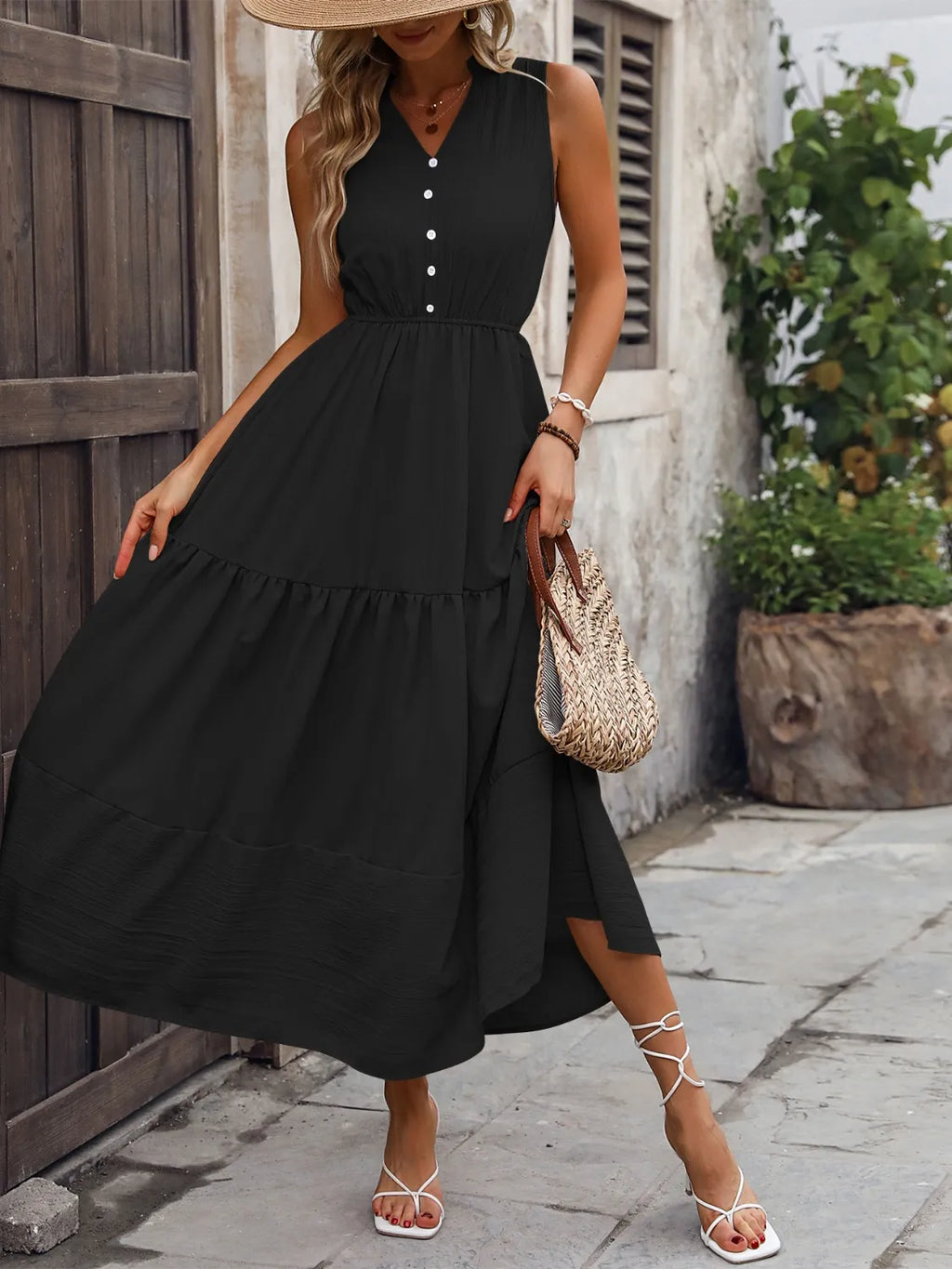 Notched Sleeveless Maxi Tank Dress (14)