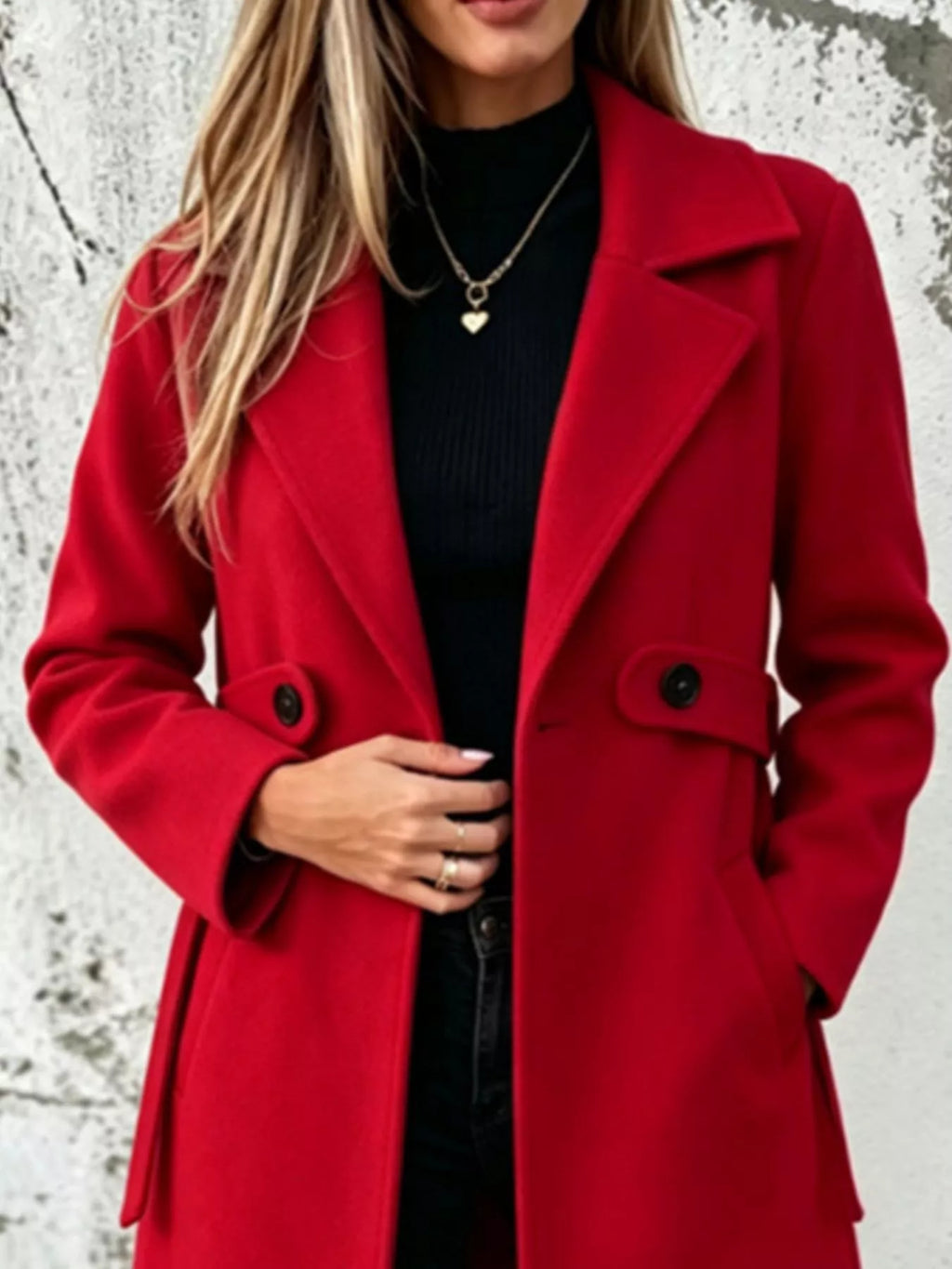 Full Size Lapel Collar Longline Overcoat Plus (16)