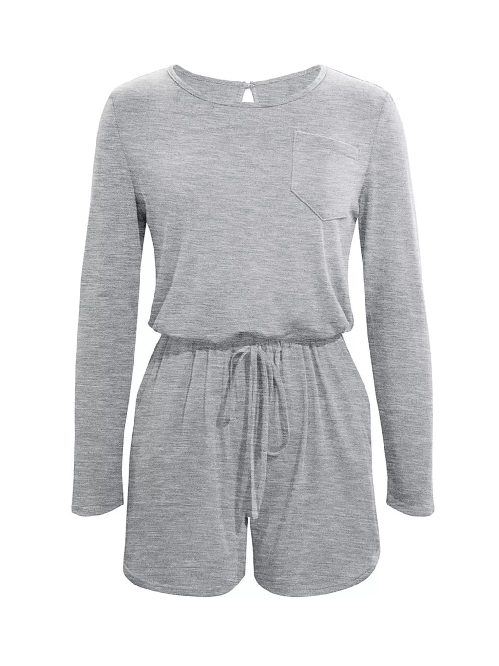 Long Sleeve Drawstring Romper (9)