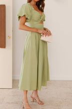 Sweetheart Neck Puff Sleeve Dress (3)